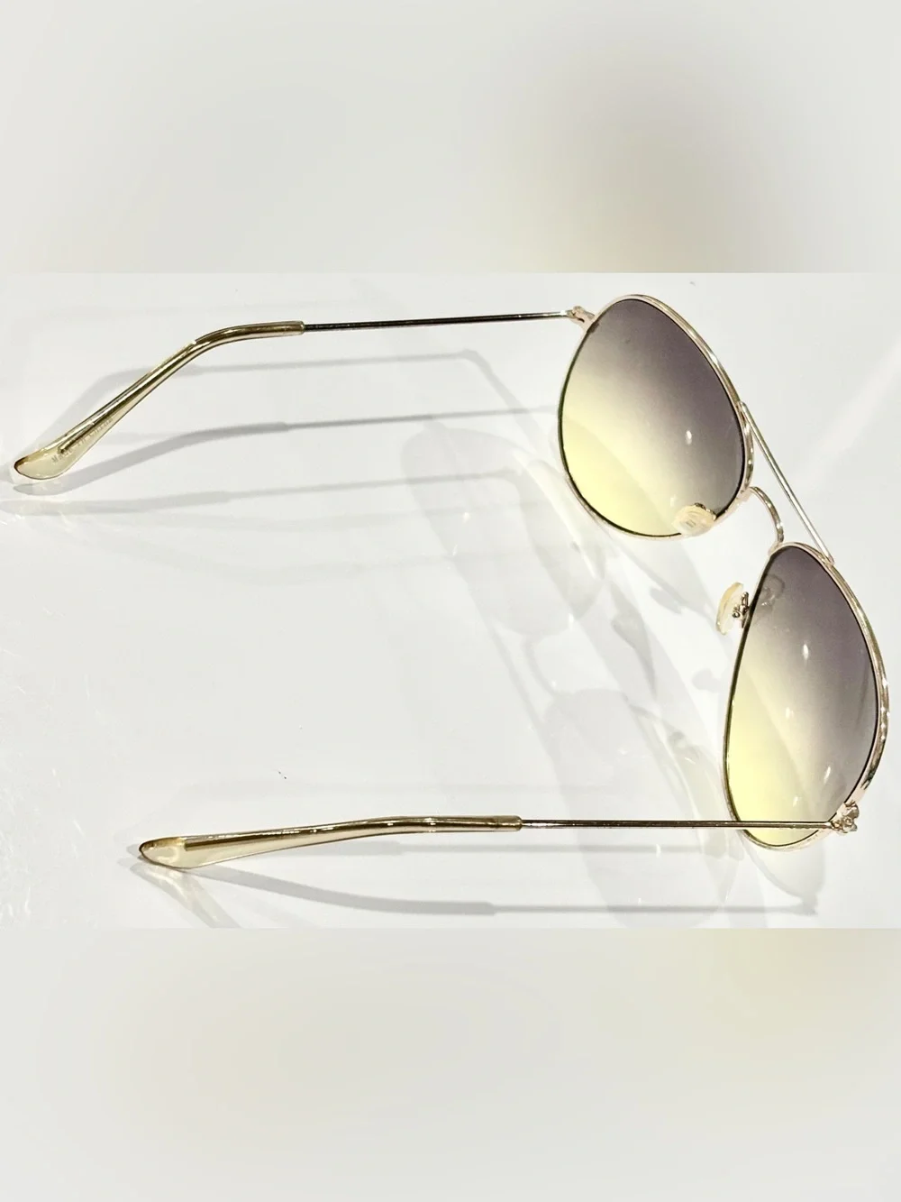 Gold Framed Aviator Style Gradient Sunglasses - Women Accessories